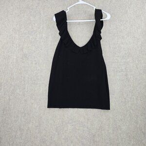 Sofia Jeans Womens 2-Way Sweater Black Ruffled Neckline Size L New With Tags